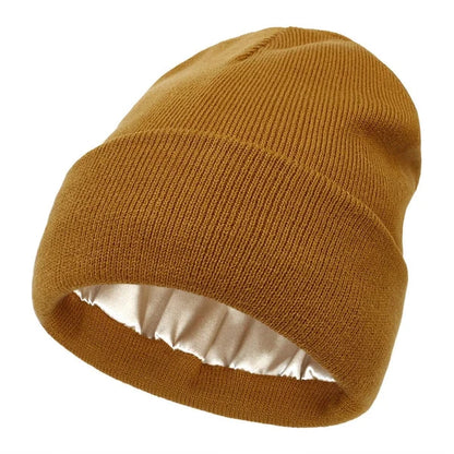 Winter Hat Wool Outer Silk Lining Hair-Friendly Comfort