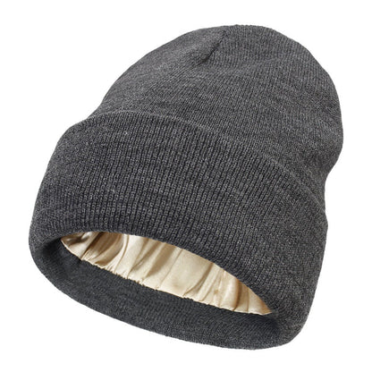 Winter Hat Wool Outer Silk Lining Hair-Friendly Comfort