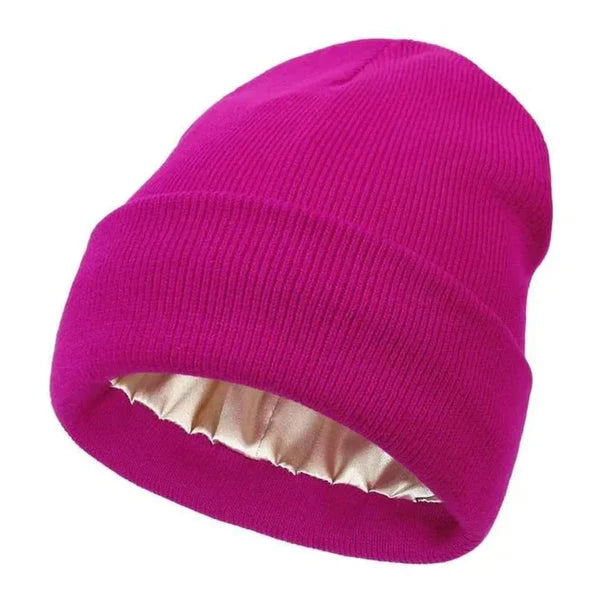 Winter Hat Wool Outer Silk Lining Hair-Friendly Comfort