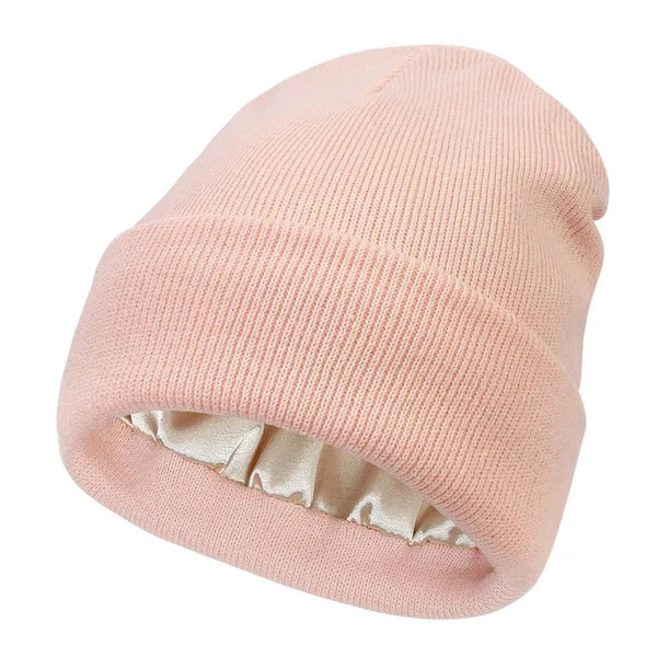 Winter Hat Wool Outer Silk Lining Hair-Friendly Comfort