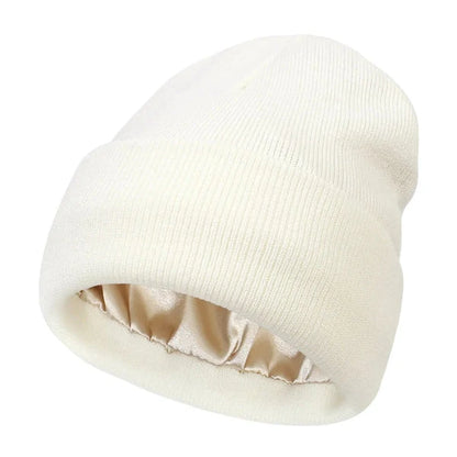 Winter Hat Wool Outer Silk Lining Hair-Friendly Comfort