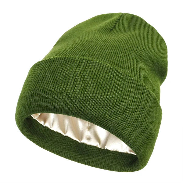 Winter Hat Wool Outer Silk Lining Hair-Friendly Comfort
