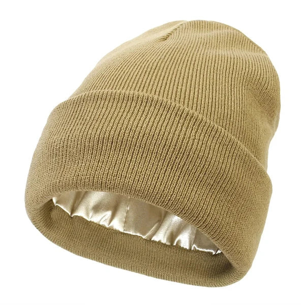 Winter Hat Wool Outer Silk Lining Hair-Friendly Comfort