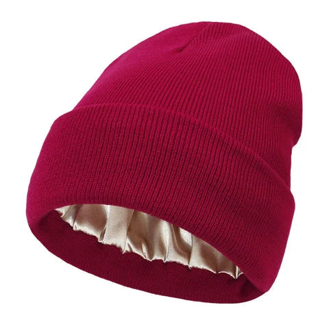 Winter Hat Wool Outer Silk Lining Hair-Friendly Comfort