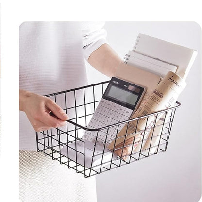 Wire Storage Basket Iron Waterproof Compact