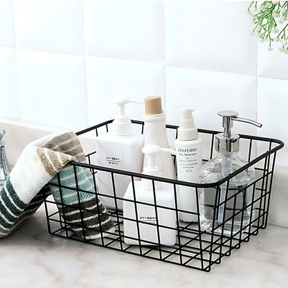 Wire Storage Basket Iron Waterproof Compact