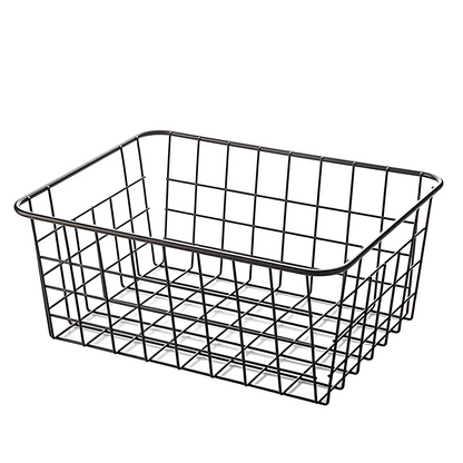 Wire Storage Basket Iron Waterproof Cutout Handles