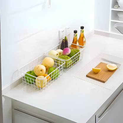 Wire Storage Basket Iron Waterproof Cutout Handles