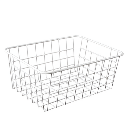 Wire Storage Basket Iron Waterproof Cutout Handles