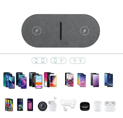 Wireless Charging Station Dual-Device Qi-Compatible Up to 40W