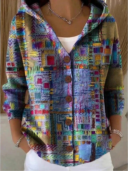 Women's Cardigan Floral Print Button Front Relaxed Fit