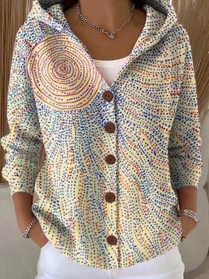 Women's Cardigan Floral Print Button Front Relaxed Fit