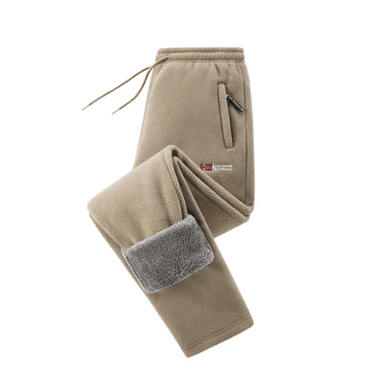 Women's Fleece Joggers Teddy-Lined Zipper Pockets