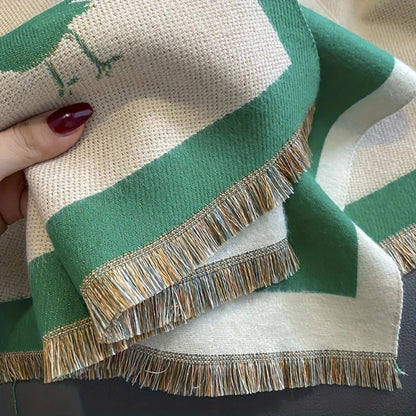 Women's Shawl Bird Jacquard Microfiber Blend