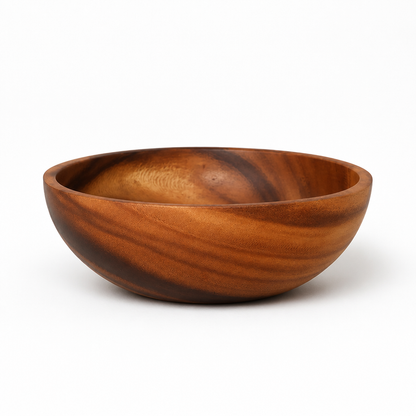 Wooden Bowl Handcrafted Solid Wood Natural Grain