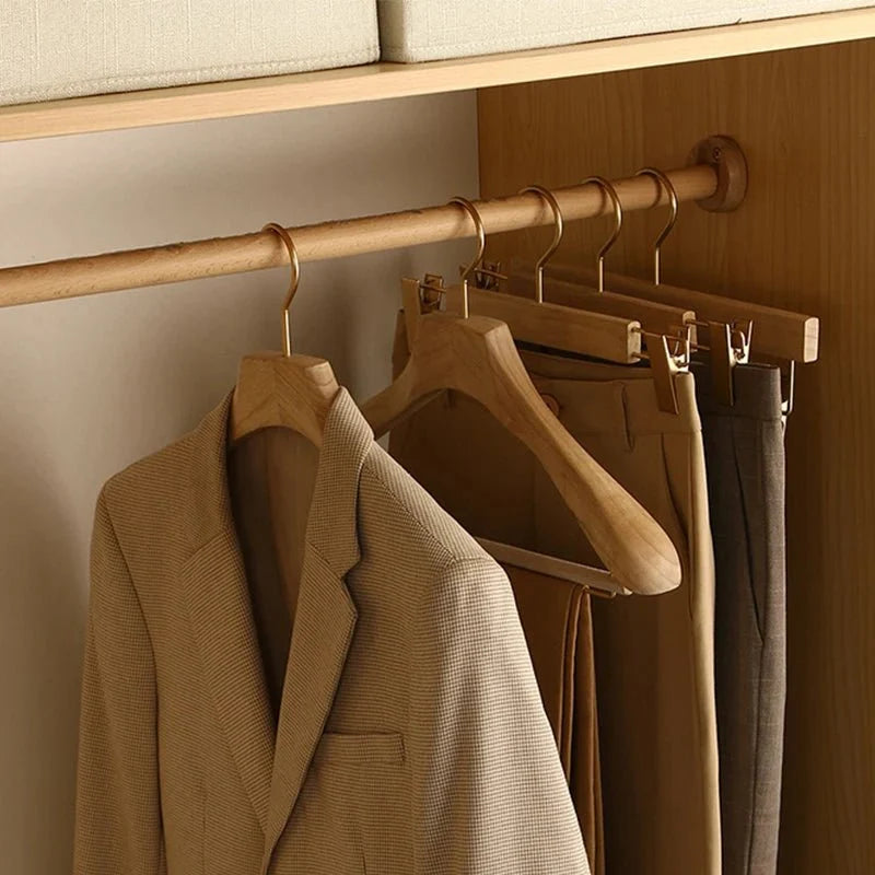 Wooden Clothes Hangers Wide Shape Garment-Supporting Four Styles