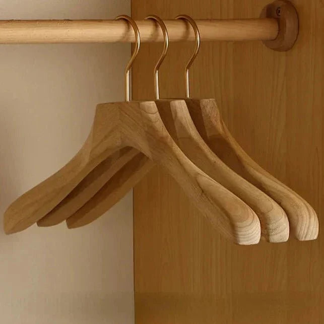 Wooden Clothes Hangers Wide Shape Garment-Supporting Four Styles