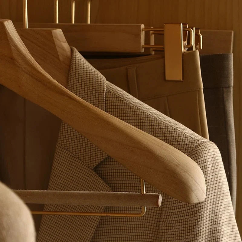 Wooden Clothes Hangers Wide Shape Garment-Supporting Four Styles