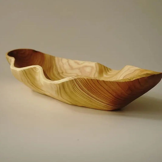 Wooden Tray Rustic 3D Carved Handcrafted
