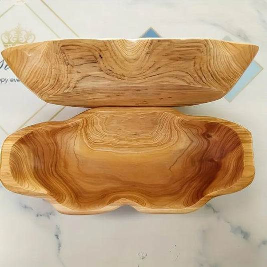 Wooden Tray Rustic 3D Carved Handcrafted