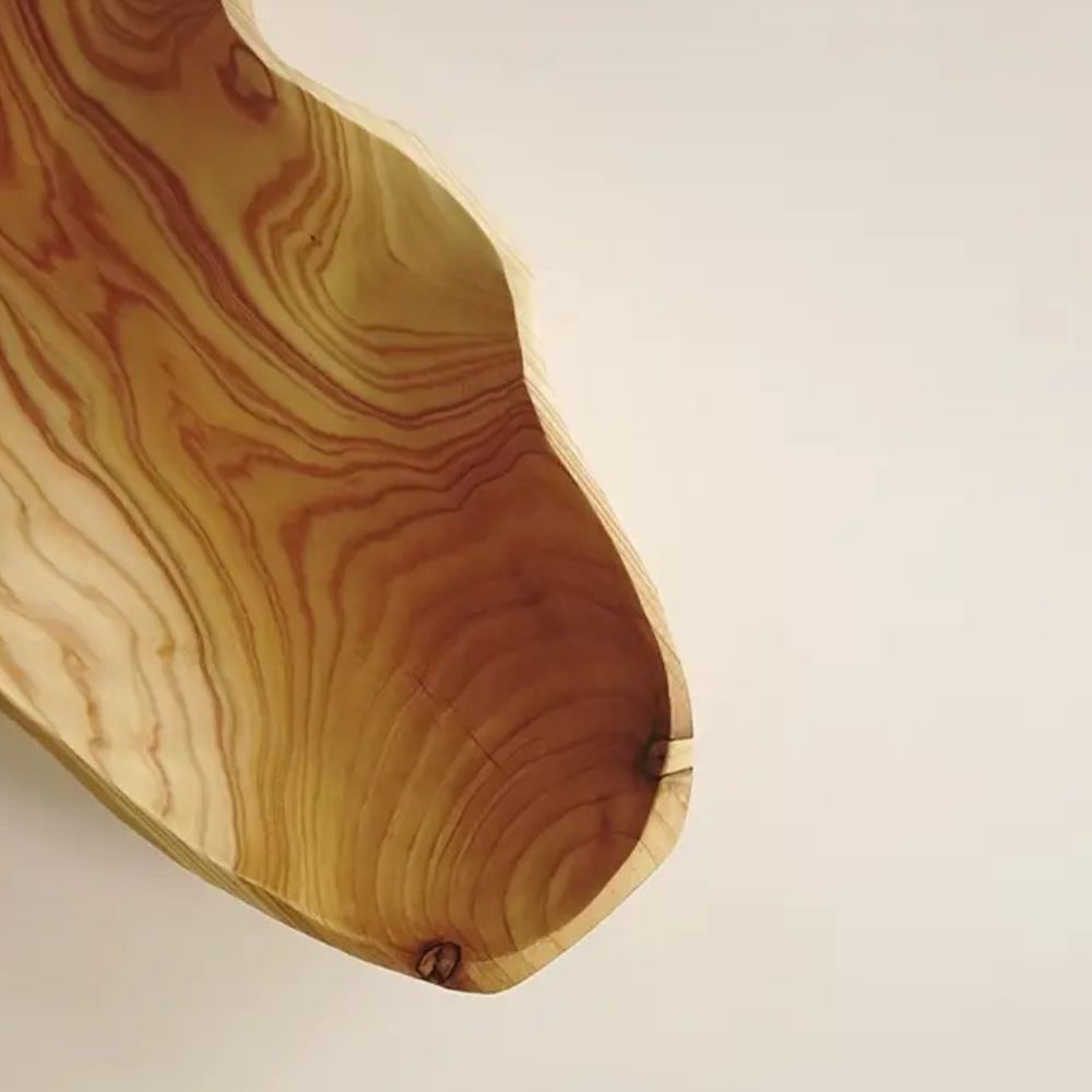 Wooden Tray Rustic 3D Carved Handcrafted
