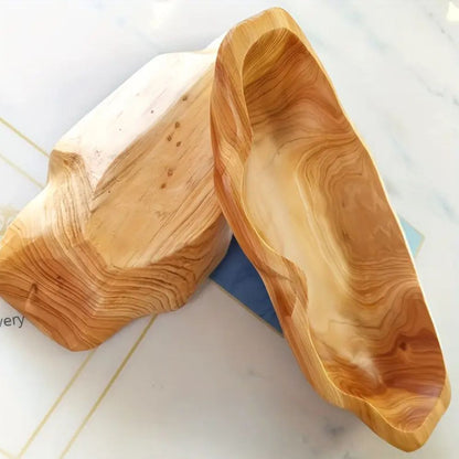 Wooden Tray Rustic 3D Carved Handcrafted