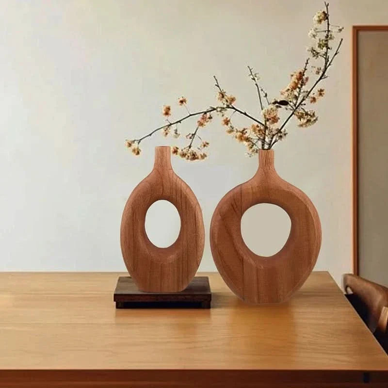Wooden Vase Handcrafted Natural Wood Three Sizes