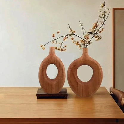 Wooden Vase Handcrafted Natural Wood Three Sizes