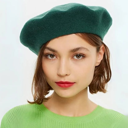Wool Beret Soft Breathable One Size Stretch Fit