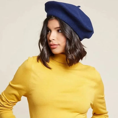 Wool Beret Soft Breathable One Size Stretch Fit