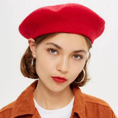 Wool Beret Soft Breathable One Size Stretch Fit