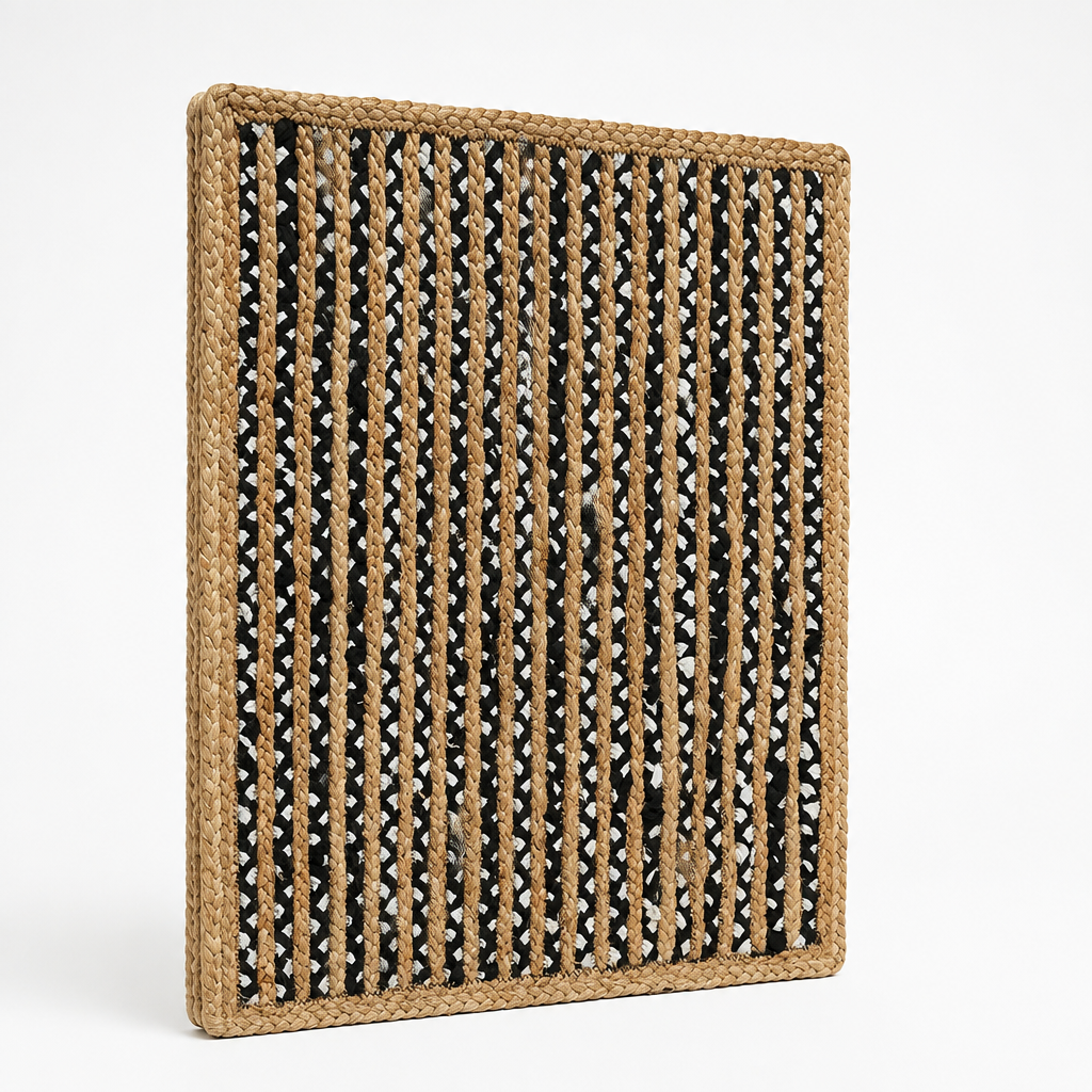 Woven Area Rug Reversible Braided Stripe Durable