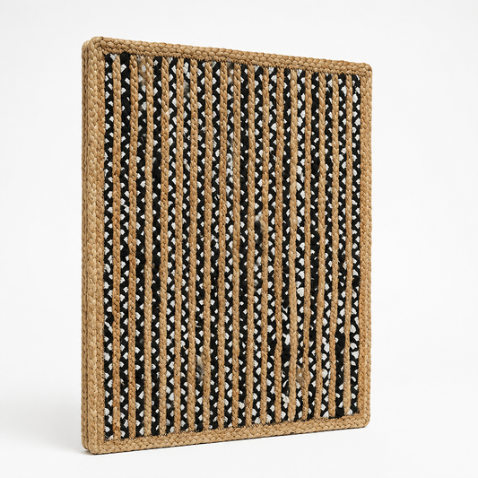 Woven Area Rug Reversible Braided Stripe Durable