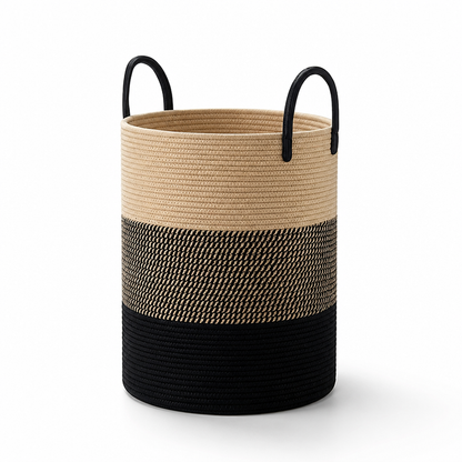 Woven Storage Basket Foldable With Carrying Handles 15.3 Gallon