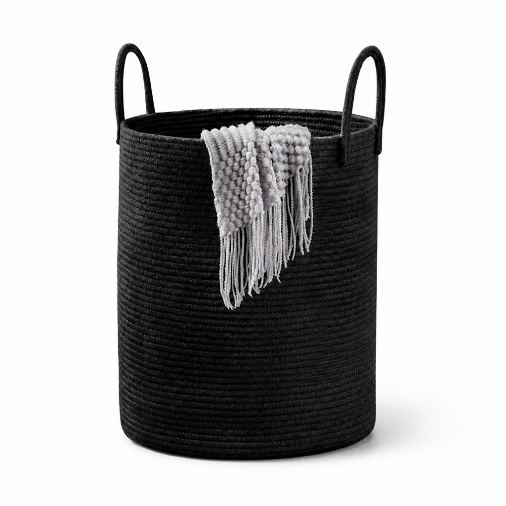 Woven Storage Basket Foldable With Carrying Handles 15.3 Gallon