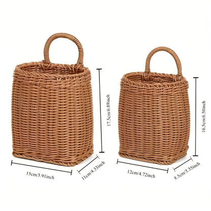 Woven Storage Basket Rattan-Style Microfiber Wipe Clean