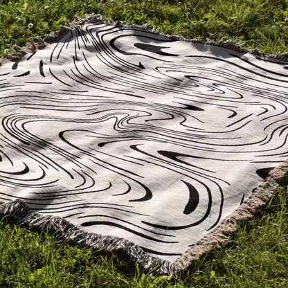 Woven Throw Blanket Marble Swirl 100% Cotton