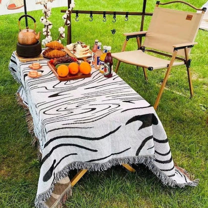 Woven Throw Blanket Marble Swirl 100% Cotton