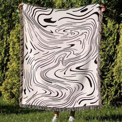 Woven Throw Blanket Marble Swirl 100% Cotton