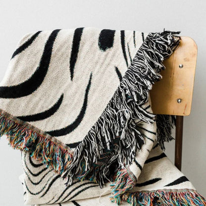 Woven Throw Blanket Marble Swirl 100% Cotton