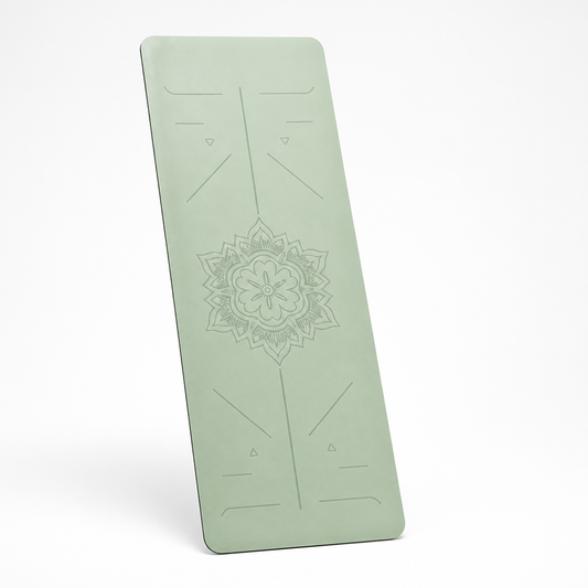 Yoga & Pilates Mat Etched Alignment TPE Foam Non-Slip