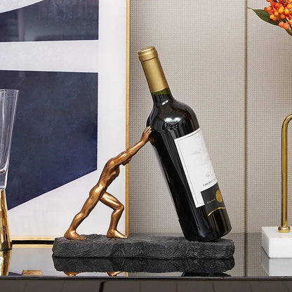 Chic Wine Display Stand in Luxurious Bronze Finish