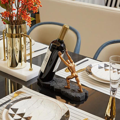 Chic Wine Display Stand in Luxurious Bronze Finish