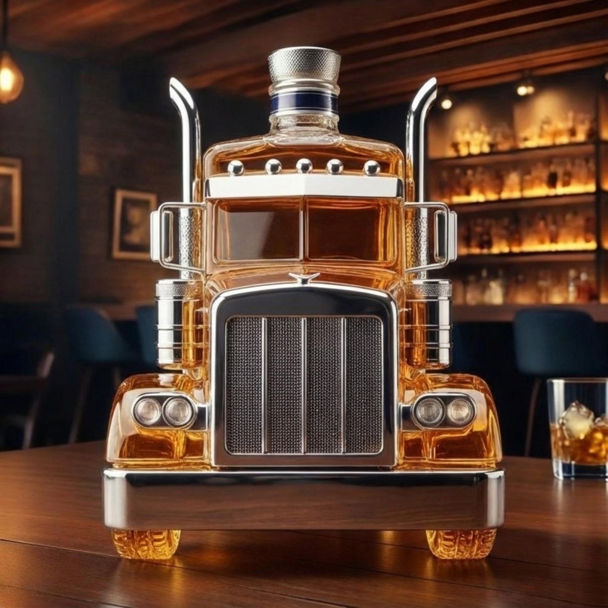 Charming Truck-Inspired Glass Carafe for Spirits