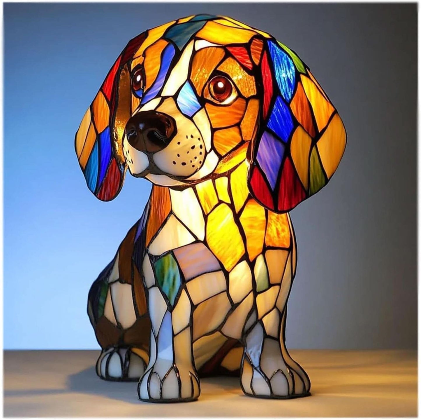 Charming LED Night Lamp with Canine Silhouettes – Cozy Ambiance