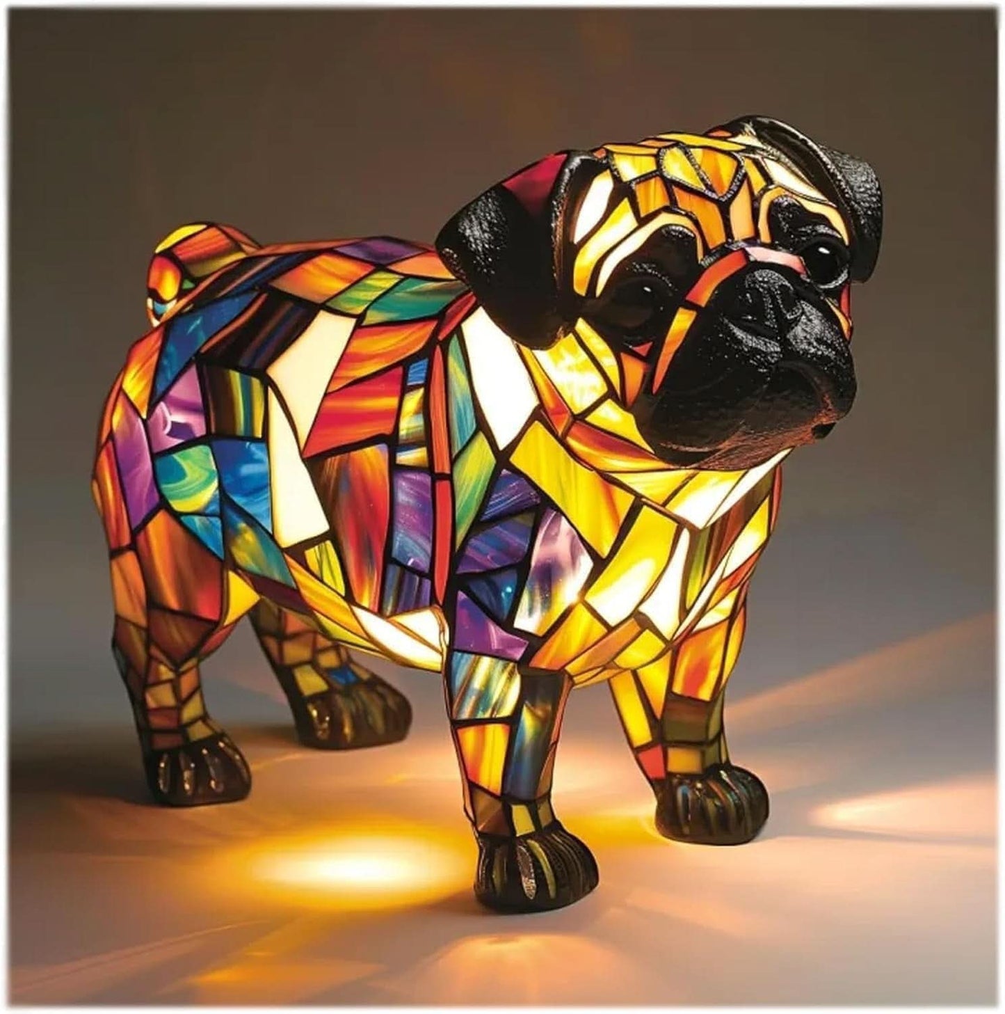 Charming LED Night Lamp with Canine Silhouettes – Cozy Ambiance