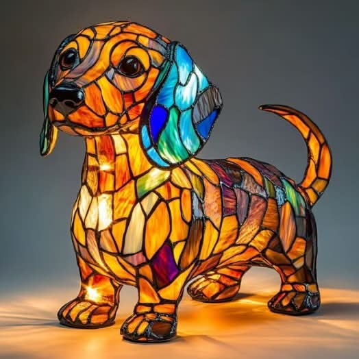 Charming LED Night Lamp with Canine Silhouettes – Cozy Ambiance