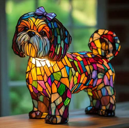 Charming LED Night Lamp with Canine Silhouettes – Cozy Ambiance