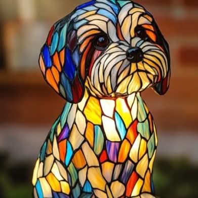 Charming LED Night Lamp with Canine Silhouettes – Cozy Ambiance