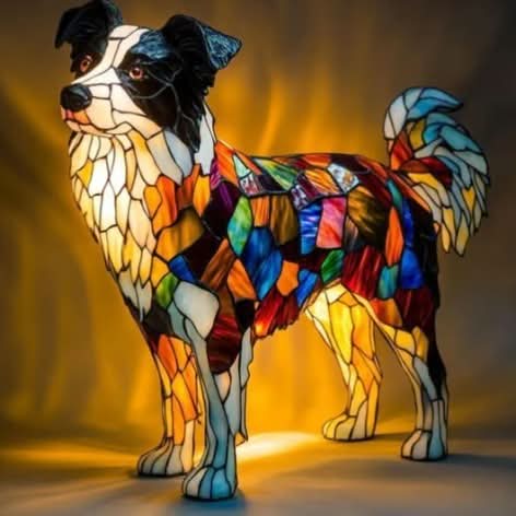 Charming LED Night Lamp with Canine Silhouettes – Cozy Ambiance